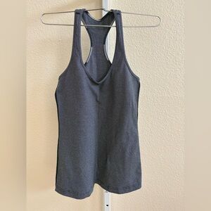 Lululemon Swiftly Tech Racerback Tank Top in Black and Grey Stripe - Size 0